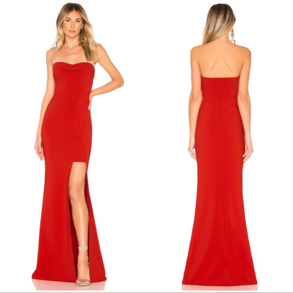 Strapless wedding guest Gown-for 5’3 girl.